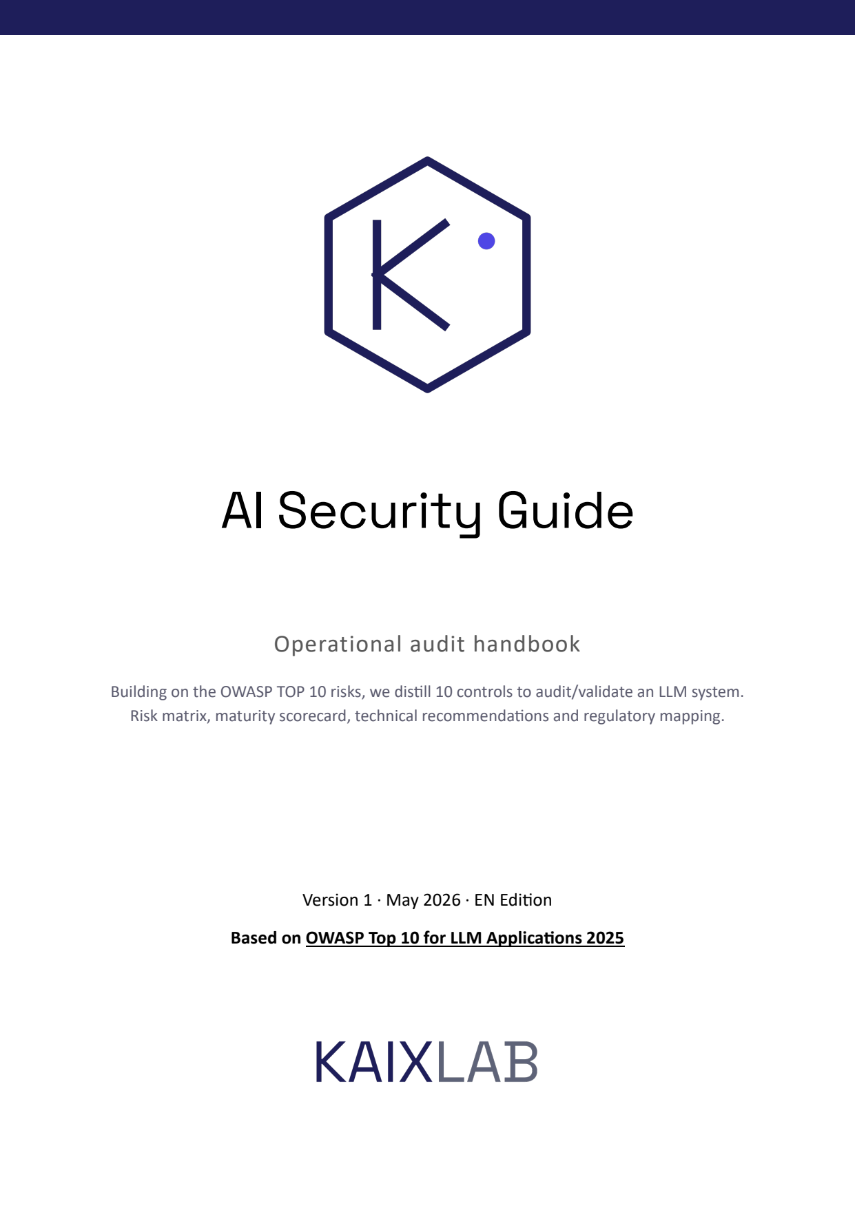 Cover of the AI Security guide for LLMs